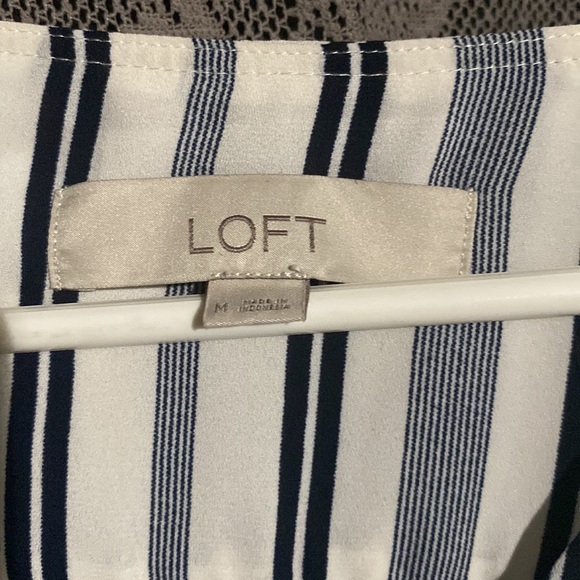 LOFT Women Striped Faux Wrap Blouse Top - Picture 3 of 3